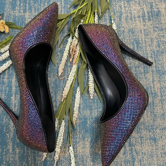 Aldo Shoes Aldo Black Multicolor Rhinestone Stessy Stiletto